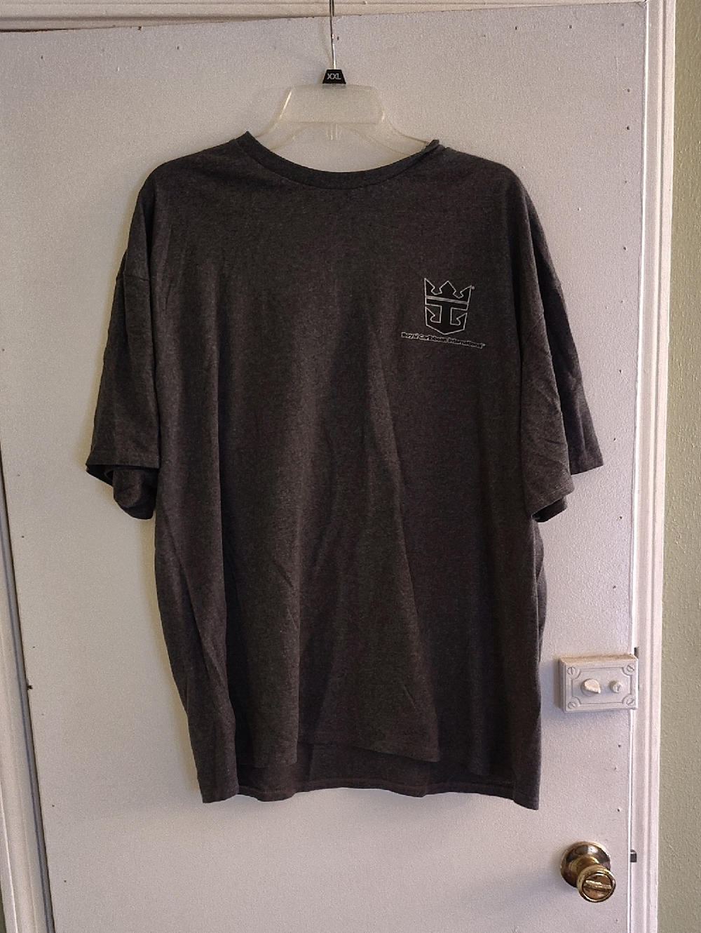 Men's Dark Gray Crewneck T-Shirt with Small Chest Logo